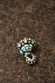 Antique silver 
brooch with 
turquoises - 
(1880) 
Measures: L: 
2,8cm.