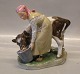 Royal Copenhagen 0779 RC Girl with Calf  Chr. Thomsen 16 cm Overglaze decorated 
Juliane Marie decoration