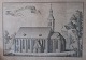 Topografisk 
kobberstik, 
Hellig Geistes 
Kirke, 
København, 
1761. Stukket 
af W. A. 
Müller. 16 x 24 
...