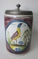 Beer mug in 
earthenware 
with pewter 
lid, Germany, 
18th century. 
From the middle 
of Germany. ...