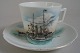 English cup and 
saucer of white 
porcelain, 
about 1900. 
Stamped: 
Shelley China, 
England. With 
...
