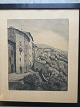 Axel Hou 
(1860-1948):
Parti fra 
Assisi, Umbria, 
Italien - 1928.
Radering på 
papir.
Sign.: AH ...
