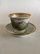Royal 
Copenhagen 
Antique Morning 
Cup and Saucer 
with 
Handpainted 
Motif of 
Sorgenfri 
Castle. In ...