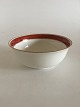 Bing & Grondahl 
Egmont Bowl No 
44A. White with 
Wine Red Border 
and Gold. 17.5 
cm dia. 7 cm H. 
In ...