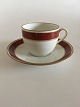 Bing & Grondahl 
Egmont Coffee 
Cup and Saucer 
No 102. White 
with Wine Red 
and Gold 
Border. The ...