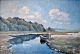 Christensen, 
Søren (1858 - 
1937) Danmark: 
Kvinde ved å. 
Olie på lærred. 
Signeret.: 
Monogram. 32 
...