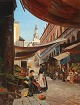 "Venice Market Scene" Oil painting on canvas.