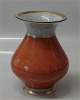 Royal Copenhagen Craquelé, (Crackelure) 212-3060 RC Orange and gray vase 16 cm