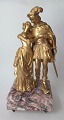 Fransk lueforgyldt bronze figur af forelsket par, 19. årh. Højde: 31,5 cm. Antagelig Romeo og ...