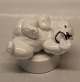 Royal Copenhagen Art Pottery 0232 RC  (1003232) White Polar bear on the side on 
round base 7 x 10 cm KK (21432 ) (0332)