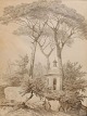Møller, Jens 
Peter (1783 - 
1854) Danmark: 
Et kapel. 
Usigneret. Bly 
på papir. 28,5 
x 21,5 ...