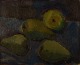 Modernist still life with pears, mid 20th century, unknown painter.
Oil on canvas.