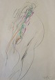 Nakajima, 
Yoshio (1940 -) 
Sweden / Japan: 
A woman. Lead 
and chalk on 
paper. Signed. 
36 x 26 ...