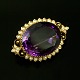 Vintage broche 
i 14k guld med 
orientalske 
perler og 
facetslebet 
ametyst
Stemplet 585.
2.5 x ...