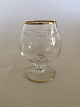 Lyngby Måge 
Cognac Glas fra 
Lyngby Glasværk 
. 8.5 cm H. 
Håndgraverede 
service med 
guldkant på ...