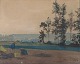 Lombard, Edmond 
(20. årh.): 
Personer på 
markarbejde. 
Akvarel. 21,5 x 
27 cm. 
Uindrammet. 