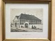 Litografi af 
Carl Neumann - 
Den Lærde Skole 
i Randers 1857.