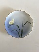Bing & Grondahl 
Cake Plate with 
Flower 
decoration and 
goldrim. 17 cm 
diameter.
