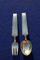 Michelsen set of Christmas spoon and fork1947 of gilt sterling silver