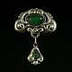 Danish Art 
Nouveau Silver 
Brooch with 
Green Agate - 
Grann & Laglye 
Designed and 
crafted by ...