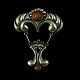 Skønvirke 
Broche i Sølv 
med rav.
Stemplet 826 
S.
7 x 6 cm. 
Brugt i god 
stand.
    Find ...