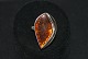 Finger ring with amber Sterling silver