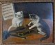 Ubekendt 
kunstner 
(19.årh): 
Legende katte 
med en violin.