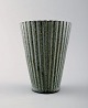 Arne Bang. Pottery Vase in ribbed style.
