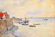 Soya-Jensen, C. 
M. (1860 - 
1912) Danmark: 
Parti fra en by 
ved Den 
Engelske Kanal. 
Akvarel. ...