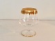 Lyngby Glas, 
Tosca, 
CognacGlas, 
8,5cm høj, 
krystalglas med 
guldbånd *Pæn 
stand*