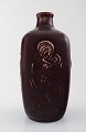 Royal Copenhagen Jais Nielsen ceramic vase in ox blood glaze.