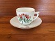 Bing &  
Grøndahl, 
Rønnebær, 
hand-painted 
coffee cup and 
saucer # 102, 
7.5cm in 
diameter, 6.5cm 
...