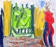 Gislason, Jon 
(1955 -) 
Denmark: 
Composition. 
Oil on 
masonite. 
Signed: 
Monogram. 50 x 
60 ...