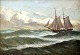 Ubekendt 
kunstner (19. 
årh.): 
Marine. Olie på 
lærred. 
Usigneret. 32 x 
45 cm.
Indrammet.