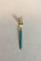 Gilded Sterling Silver with blue Enamel Cake Fork