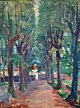 Dansk kunstner 
(20. årh.) En 
alle. Olie på 
lærred. 60 x 44 
cm. Signeret : 
Monogram 1916. 
Verso ...