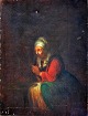 Hollandsk 
kunstner (18. 
årh.) En 
bedende ældre 
kvinde. Olie på 
lærred. 36 x 44 
cm. ...