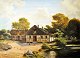Libert, Georg 
Emil (1820 - 
1908) Danmark: 
En lille dreng 
leger i en 
gammel gård ved 
en sø, mens ...