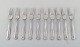 10 pcs. Georg Jensen Old Danish lunch fork/salad fork.