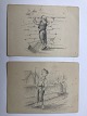 Tegninger år 
ca. 1900 - 
drenge - 
antagelig af 
Alfred ...
