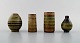 Wallakra four miniature art pottery vases. Sweden, 1950 s.
