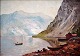 Unbekannter 
Künstler (19. 
Jahrhundert) 
Szene aus einem 
Fjord. Öl auf 
Leinwand. 28 x 
40 cm. ...