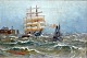 Jensen, Alfred 
(1859 - 1935) 
Deutschland: 
Der Lotse führt 
das Segelschiff 
im Hafen. Öl 
auf ...