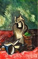 Glud, Georg 
(1901 - 1972) 
Dänemark. 
Stilleben. Öl 
auf Leinwand. 
90 x 61 cm. 
Signiert: Georg 
...