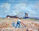 Nyrop, Børge 
(1881 - 1948) 
Dänemark: 
Herbstszene an 
der Westküste. 
Öl auf 
Leinwand. 
Signiert: B. 
...