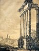 Rossini, Luigi 
(1790 - 1857) 
Italien. Ruin 
af Concordia 
templet. 
Signeret 1819.
46 x 36 cm. 
...