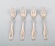 Danish silversmith. Set of 4 cake forks in silver (830). 1930.
