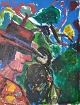 Degett, Karen 
(1954 - 2011) 
Denmark: People 
in a garden. 
Acrylic on 
paper. Signed 
88. 65 x 50 ...