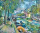 Larsen, Ejnar 
R. (1902 - 
1986) Danmark: 
Kanal scene, 
...