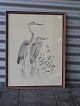 Tryk med 2 
traner ved 
dunhammer
Signeret  
Damkjær  1963
Mål  H. 61 cm  
B. 48 ...